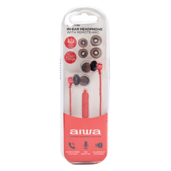 5MM IN-EAR WITH REMOTE AND MIC RED