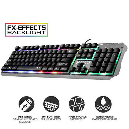 ALCATROZ SPILL PROOF GAMING KEYBOARD WITH BACKLIGHT EFFECTS