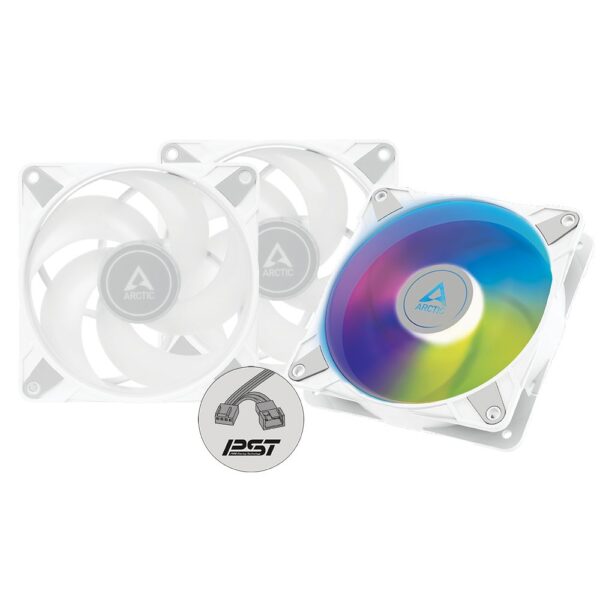 ARCTIC P12 PWM PST A-RGB White - Pack of 3pcs - 0dB – 120mm Pressure case fan PWM