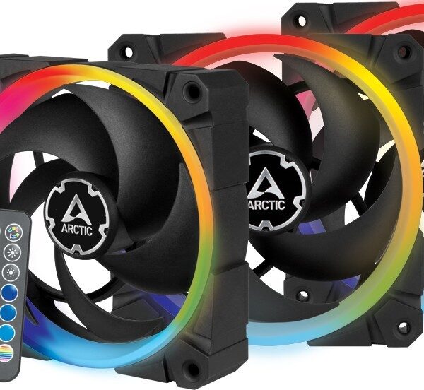 Arctic BioniX P120 A-RGB 3 Fans Bundle - 120mm A-RGB illuminated fans & ARGB Controller.