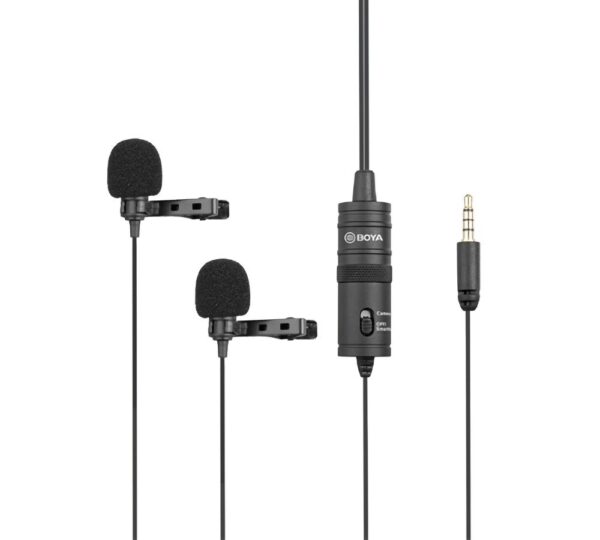 BOYA BY-M1DM wired mic Dual Lavalier Microphone