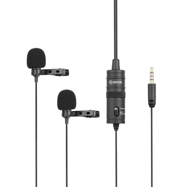 BOYA BY-M1DM wired mic Dual Lavalier Microphone