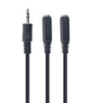 5MM AUDIO SPLITTER CABLE 10CM BLACK