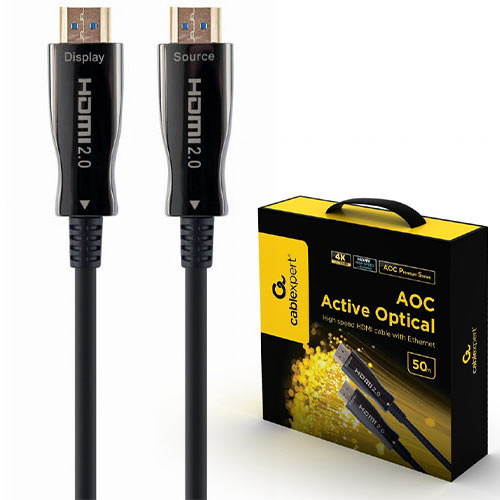 CABLEXPERT ACTIVE OPTICAL HIGH SPEED 4K HDMI CABLE WITH ETHERNET 50M