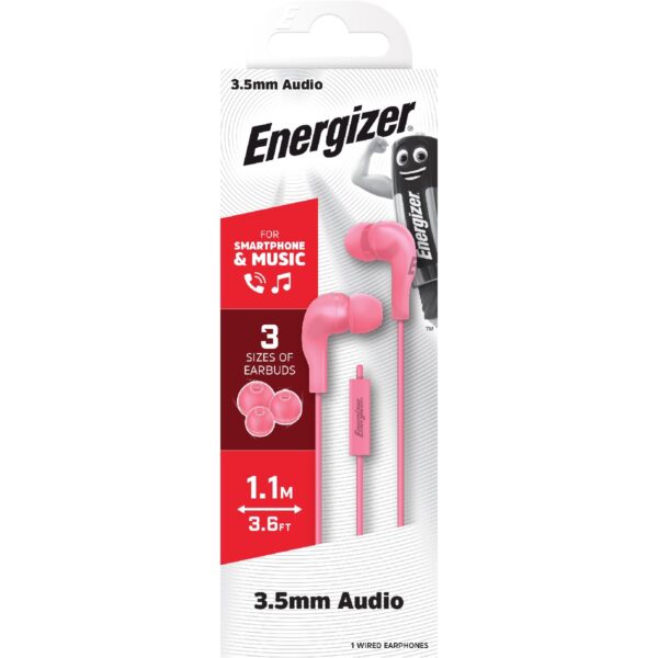 Hands Free Energizer CIA5 Stereo 3.5mm Ροζ με Μικρόφωνο 1