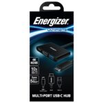 Hub Energizer USB-C HC303CV  σε USB-A 3.0 + HDMI 4K + USB-C  Μαύρο