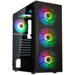 Kolink Observatory HF Mesh ARGB Midi Tower Case - Black (with 6 ARGB fans - 3x140mm & 3x120mm)