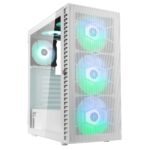 Kolink Observatory HF Mesh ARGB Midi Tower Case - White (with 6 ARGB fans - 3x140mm & 3x120mm )