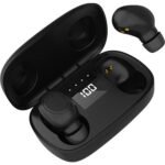 LAMTECH TWS EARBUDS V5.0 WITH LED SCREEN BLACK