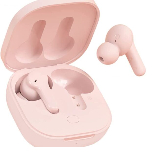 QCY T13 TWS PINK Dual Driver 4-mic noise cancel. True Wireless Earbuds - Quick Charge 380mAh