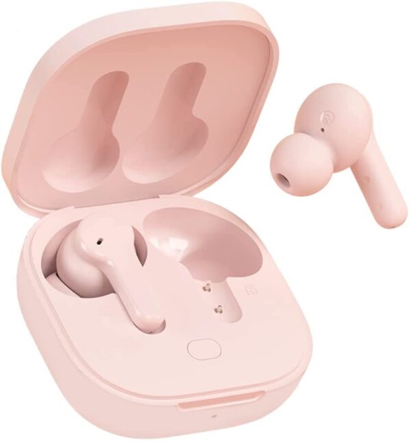 QCY T13 TWS PINK Dual Driver 4-mic noise cancel. True Wireless Earbuds - Quick Charge 380mAh