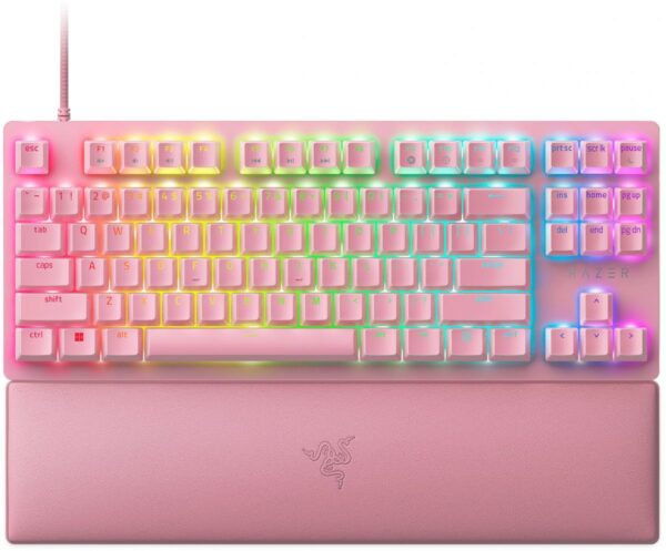 Razer HUNTSMAN V2 Tenkeyless QUARTZ - RGB Optical Gaming Keyboard (Linear Red Switch) - US Layout