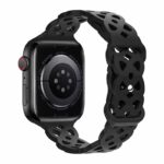 Watchband Hoco WA09 Flexible Rhombus Hollow 42/44/45/49mm για Apple Watch 1/2/3/4/5/6/7/8/SE/Ultra Μαύρο Silicon Band