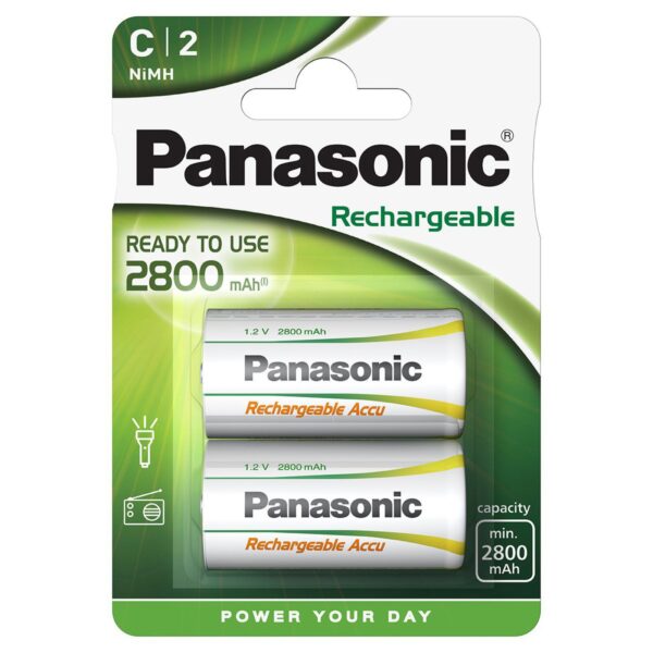 Μπαταρία Επαναφορτιζόμενη Panasonic size C HHR-2SRE/2B 2800mAh 1.2V Τεμ. 2