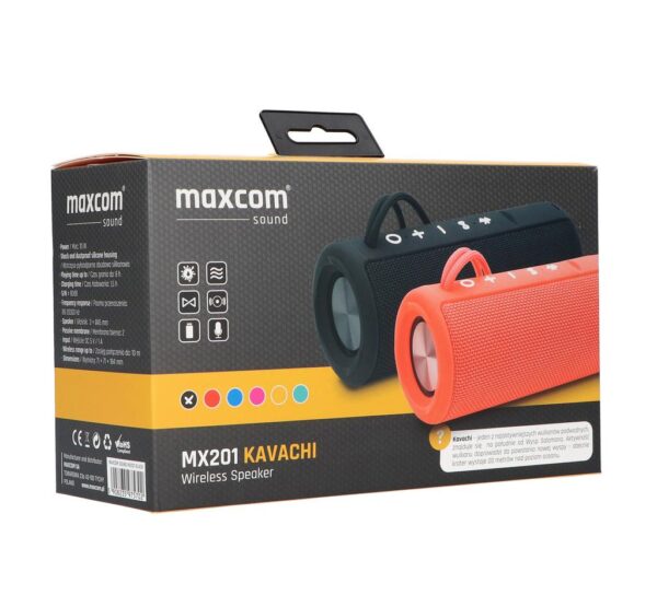 Φορητό Ηχείο Bluetooth Maxcom Kavachi MX201 TWS 2x5W Μαύρο IP66