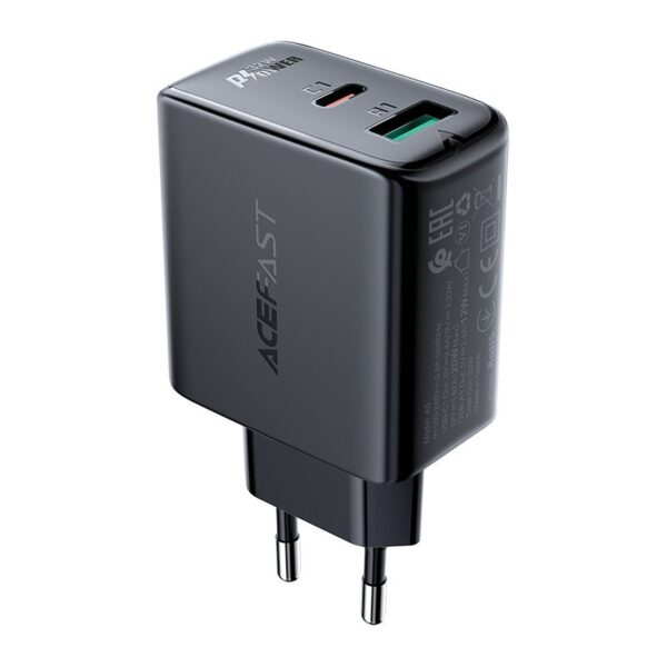 Φορτιστής Ταξιδίου Acefast A5 Fast Charging USB-C 20W+USB-A 12W PD20W