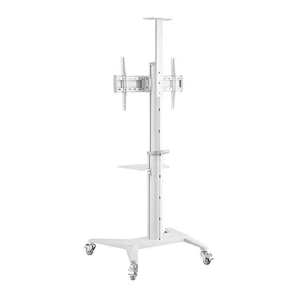 GEMBIRD ALUMINUM TV FLOOR STAND WITH CASTER WHEELS 37'-70' WHITE