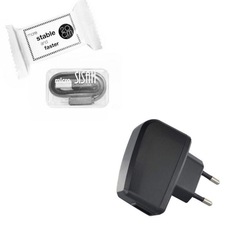 Σετ Φορτιστής Ταξιδίου USB 5V 500 mAh + Καλώδιο σύνδεσης Jasper Candy USB σε Micro USB 20cm