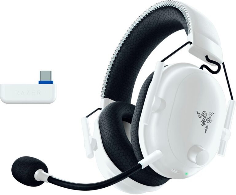 Razer BLACKSHARK V2 PRO White For PLAYSTATION  – Wireless – 70h Battery – 2.4GHz/BT