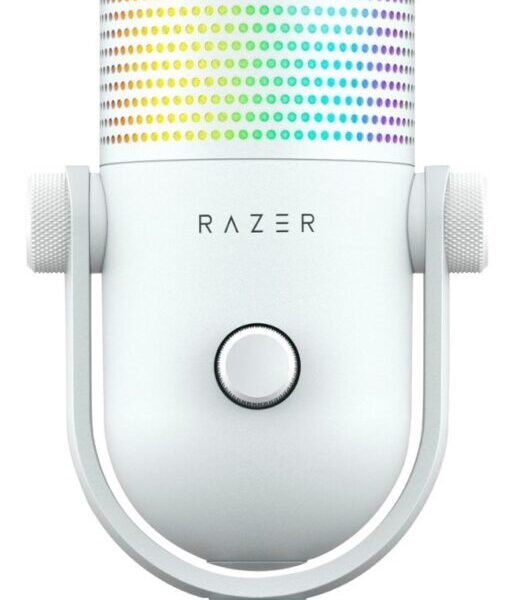 Razer SEIREN V3 CHROMA - WHITE - RGB USB Condenser Microphone - Gain Limiter - Build-in Shock Absorb