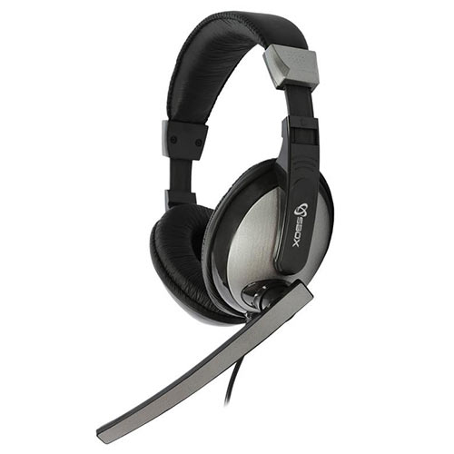 SBOX STEREO HEADSET WITH MIC BLACK