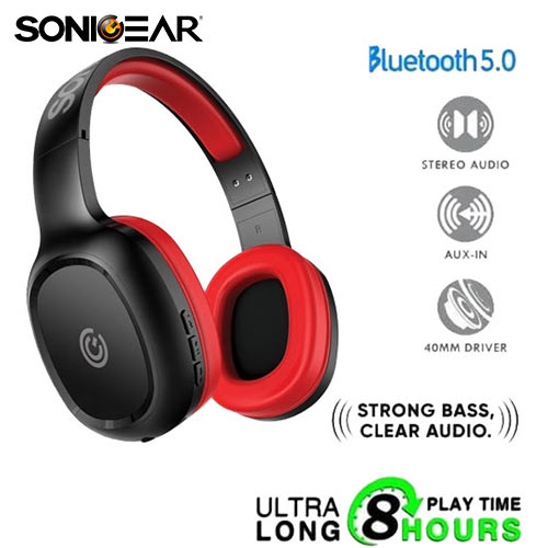 SONIC GEAR BLUETOOTH 5.0 HEADSET (2019) AIRPHONE 3 B.RED