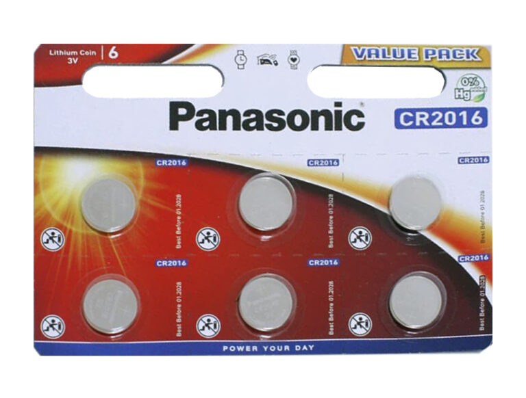 Buttoncell Panasonic CR2016 3V Τεμ. 6 με Διάτρητη Συσκευασία