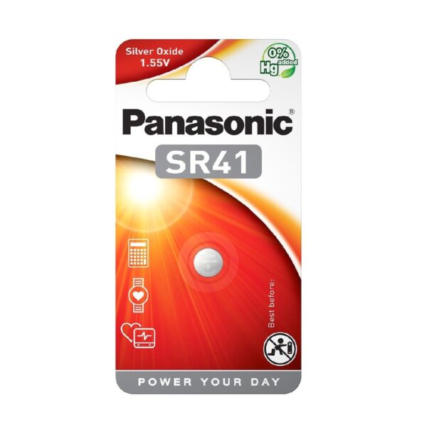 Buttoncell Silver Oxide Panasonic SR41 1.55V Τεμ. 1