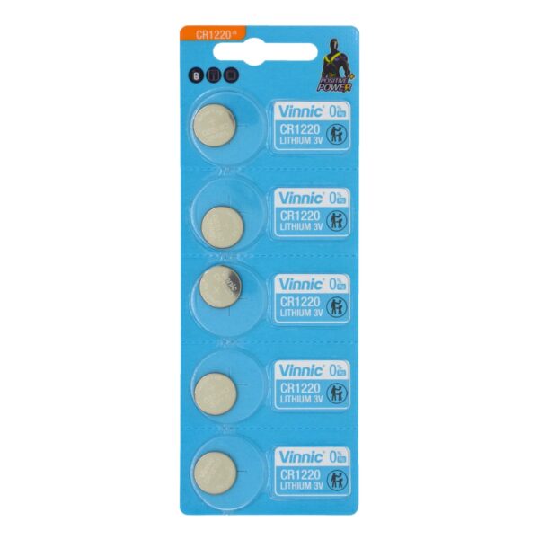 Buttoncell Vinnic CR1220 Τεμ. 5 με Διάτρητη Συσκευασία
