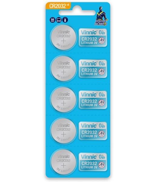 Buttoncell Vinnic CR2032 3V Τεμ. 5 με Διάτρητη Συσκευασία