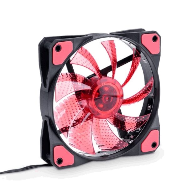 Case Fan Akyga AW-12C-BR 120mm Molex / 3-pin με 15 LED Κόκκινος