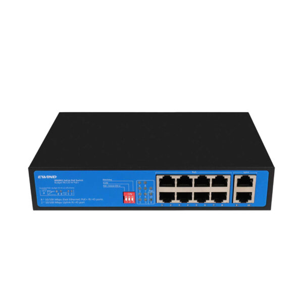 Ethernet Switch Ewind EW-S1910CG-AP 8x10/100Mbps + 2x100Mbps  RJ45 PoE IP30