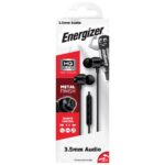 Hands Free Energizer CIA10 Metal Stereo 3.5mm Μαύρα με Μικρόφωνο και Πλήκτρο Πολλαπλών Λειτουργιών 1.2μ