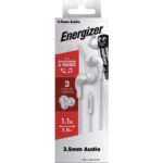 Hands Free Energizer CIA5 Stereo 3.5mm Λευκό με Μικρόφωνο και Πλήκτρο Λειτουργίας 1