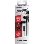 Hands Free Energizer CIA5 Stereo 3.5mm Μαύρο με Μικρόφωνο και Πλήκτρο Λειτουργίας 1