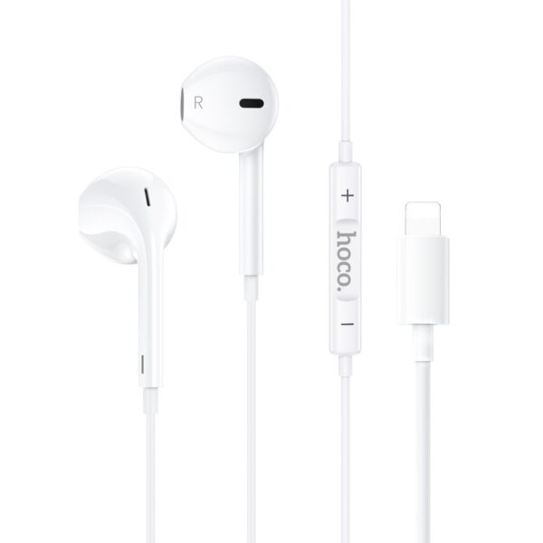 Hands Free Hoco M111 Primero Series Earphones Stereo Lightning Λευκά 1