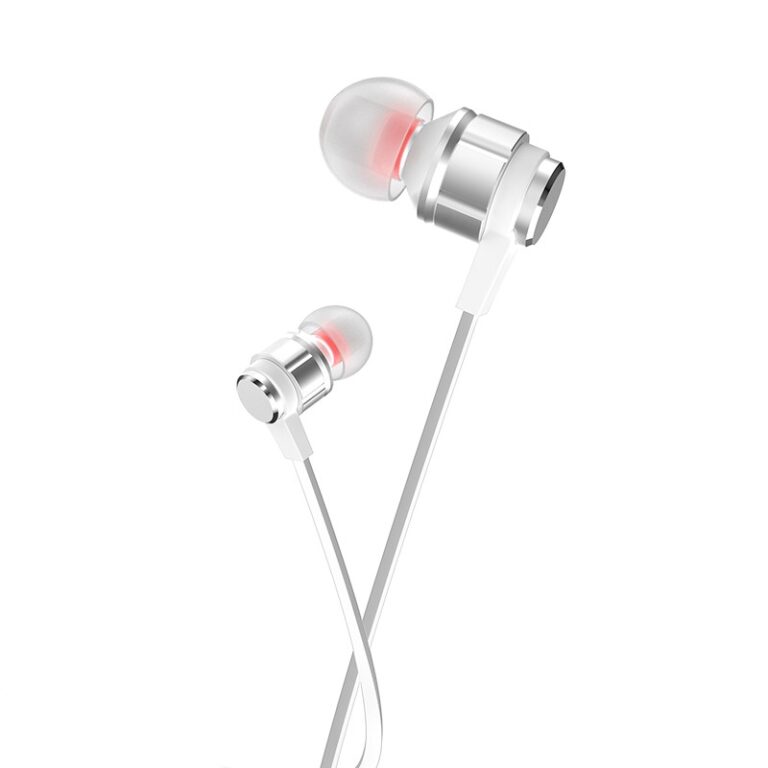 Hands Free Hoco M85 Platinum Sound Universal Earphones Stereo 3.5mm Deep Bass Ασημί 1.2m