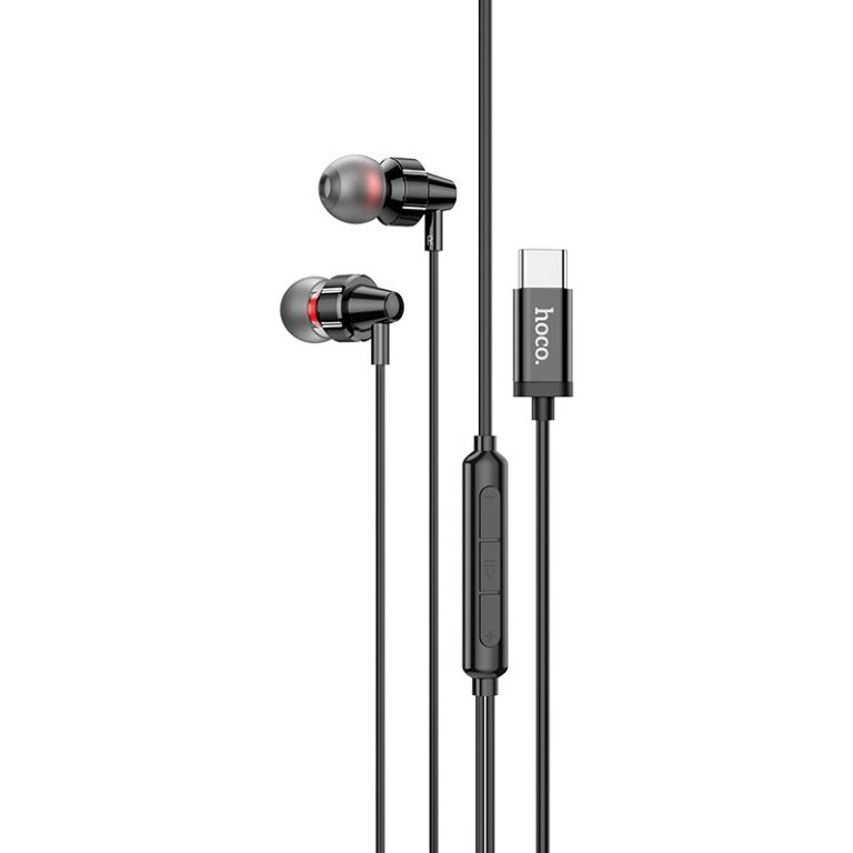 Hands Free Hoco M90 Delight Earphones Deep Bass Stereo USB-C Συμβατά με Όλες τις Συσκευές USB-C Μαύρο 1.2m