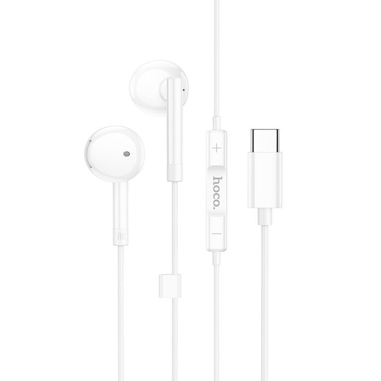 Hands Free Hoco M95 Earphones Stereo USB-C Συμβατά με Όλες τις Συσκευές USB-C Άσπρο 1.2m