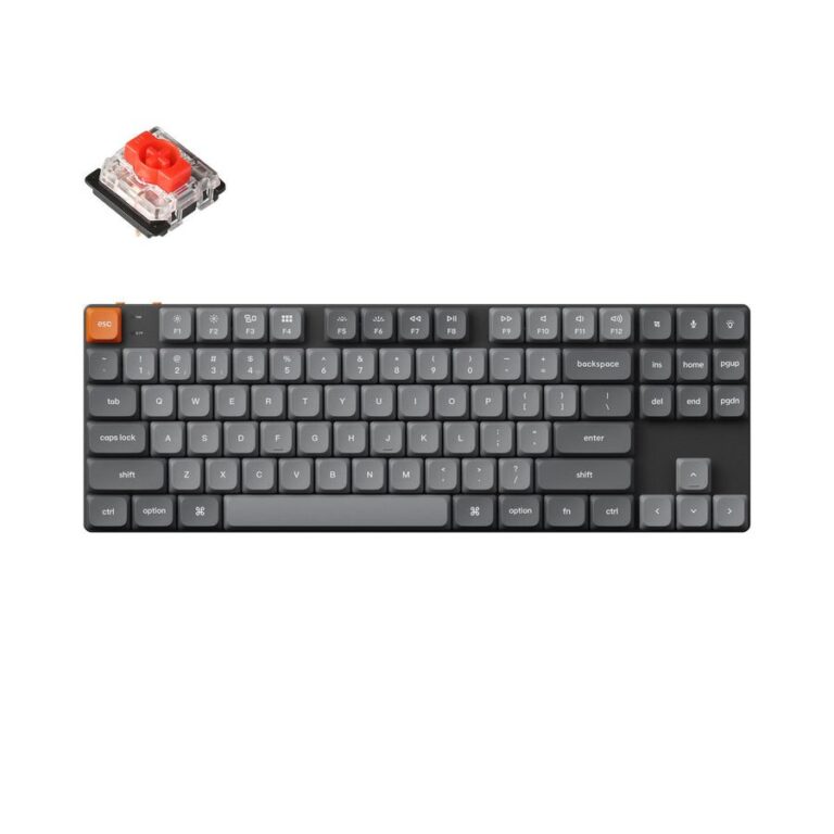 Keychron K1 Max (K1M-H1) ANSI 80% TKL Black Full Assembled Red Switch RGB Hot-Swap Wired Low Profile