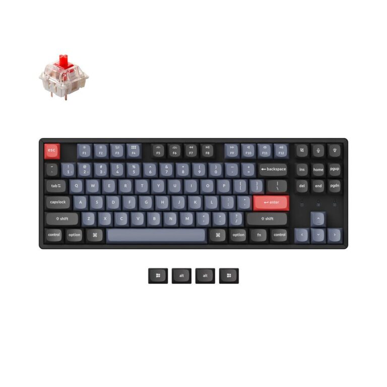 Keychron K8 Pro (K8P-J1) QMK/VIA Wireless Mechanical Keyboard-Red Switch (Hot-Swappable) 80% US Lay