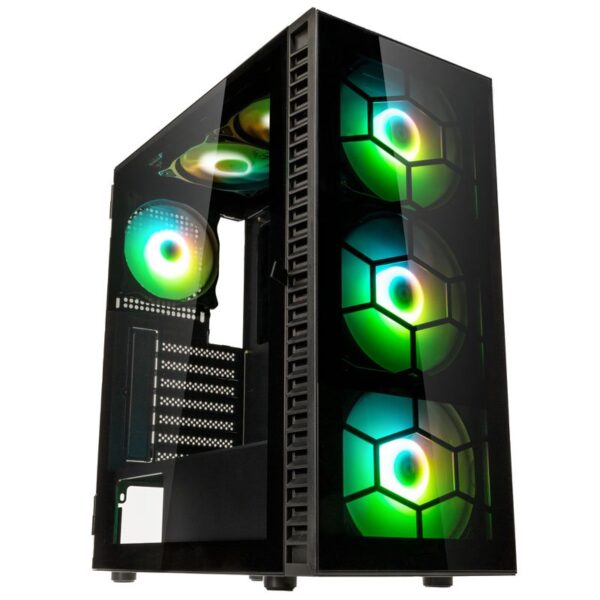 Kolink Observatory HF Plus Glass ARGB PWM Midi Tower Case - Black (with 6x120mm ARGB PWM Fans)