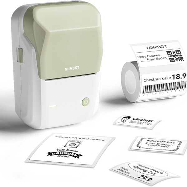 NIIMBOT THERMAL LABEL PRINTER B1 2-INCH WHITE GREEN