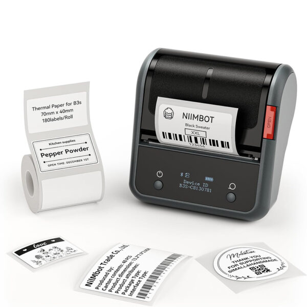 NIIMBOT THERMAL LABEL PRINTER B3S-P 3-INCH BLACK