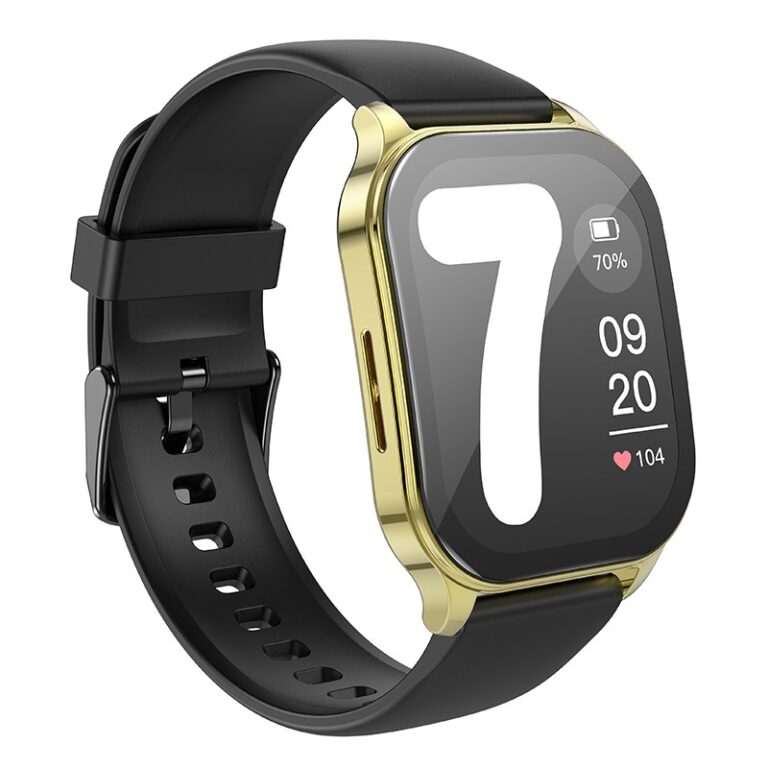 Smartwatch Hoco Y19 IP68 AMOLED Οθόνη 1.96" 300mAh V5.2 με Δυνατότητα Κλήσεων Χρυσαφί