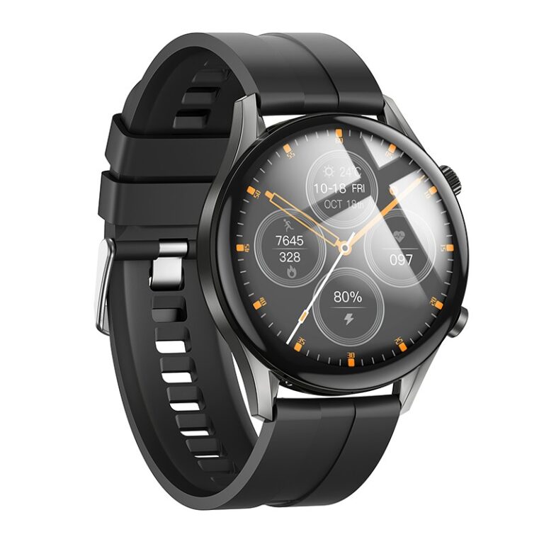 Smartwatch Hoco Y7 Pro IP67            με Δυνατότητα Κλήσεων Silicon Band Metal Grey