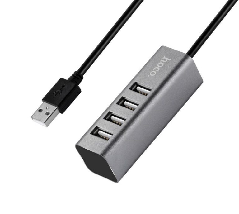 USB 2.0 Hub Hoco HB1 4 Θέσεων Γκρί