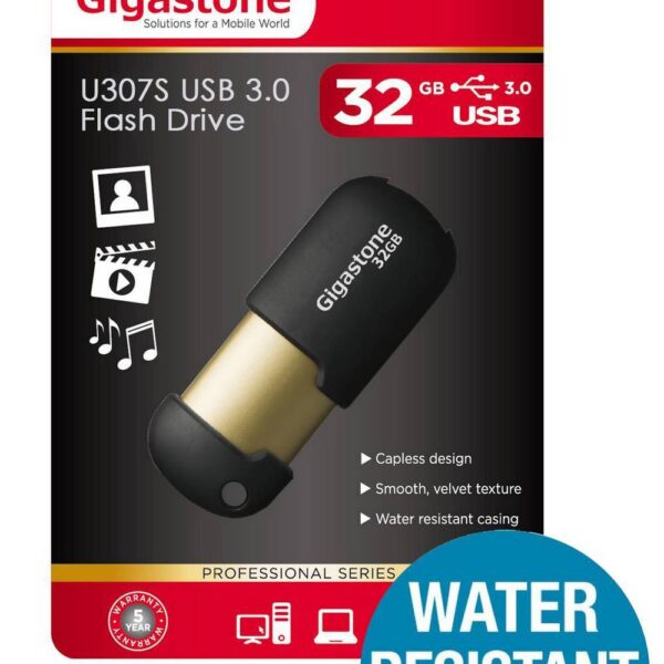 USB 3.0 Gigastone Flash Drive U307S 32GB Μαύρο Professional Series Metal Frame