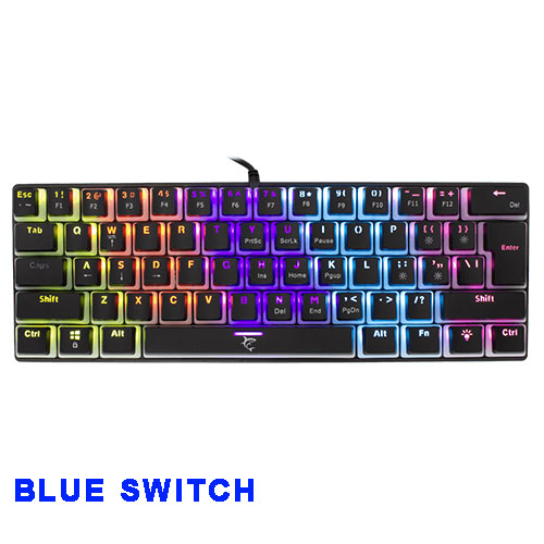 WHITE SHARK MECHANICAL KEYBOARD BLACK BLUE SWITCH