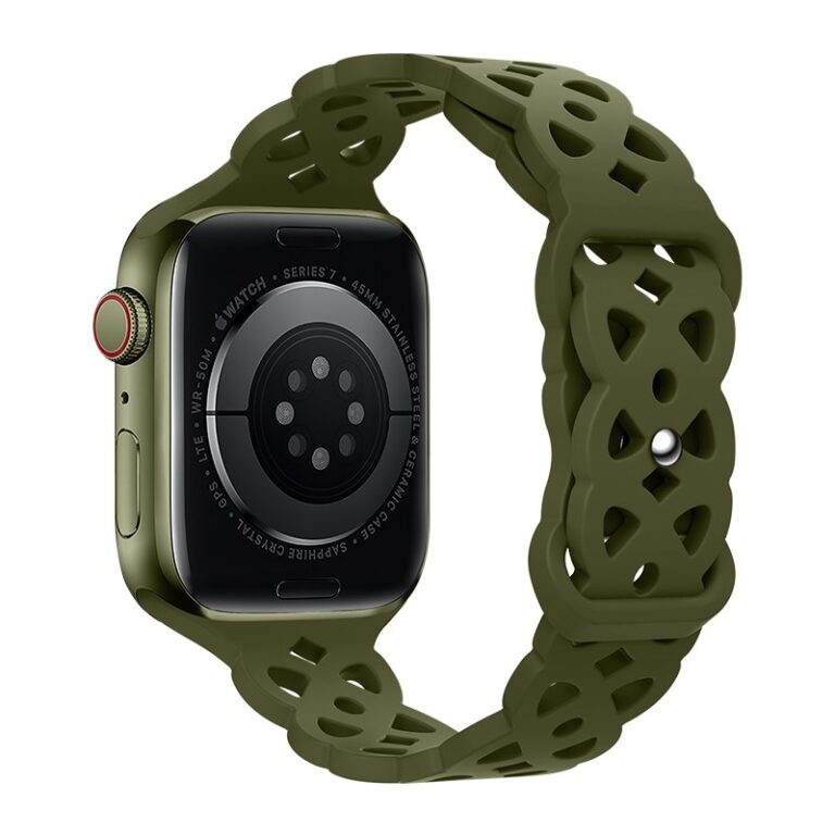 Watchband Hoco WA09 Flexible Rhombus Hollow 42/44/45/49mm για Apple Watch 1/2/3/4/5/6/7/8/SE/Ultra Olive Green Silicon Band